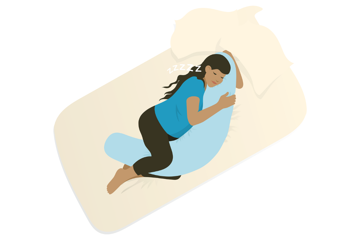Illustration of pregnant mother sleeping