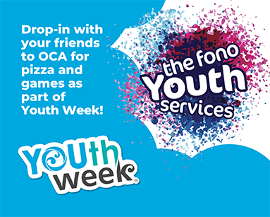 Youth Week drop-in at OCA for pizza and games!